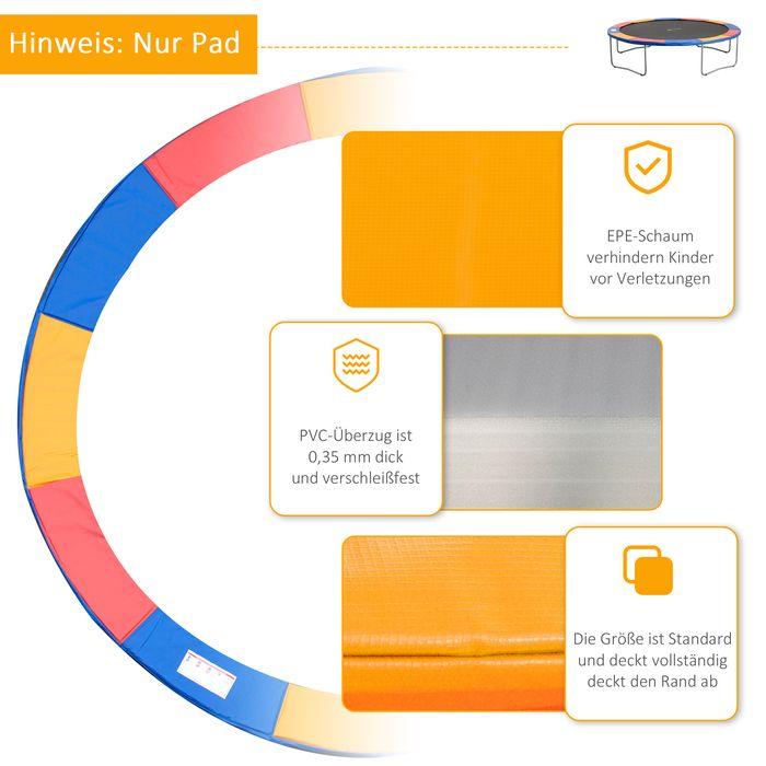 Image du produit Swisshandel24 Couvre-bord du trampoline Filet de sécurité 8ft 10ft 12ft 15ft Couvre-bord : Ø366 cm-Coloré