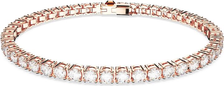 Swarovski Matrix Tennis Armband Rundschliff Weiss Roségold