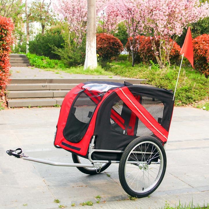 Actual product image Wiltec Dog bicycle trailer dog trailer bicycle dog transporter red-black
