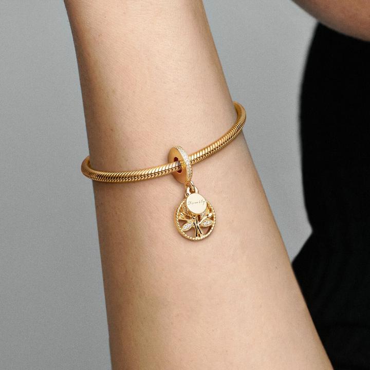Produktbild Pandora Shine Funkelnder Stammbaum Charm (Vergoldet, Mit Stein(en), Silber 925)