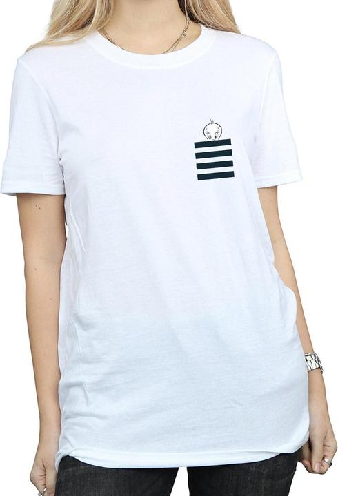 Produktbild Looney Tunes Tweety Pie Striped Faux Pocket TShirt (M)