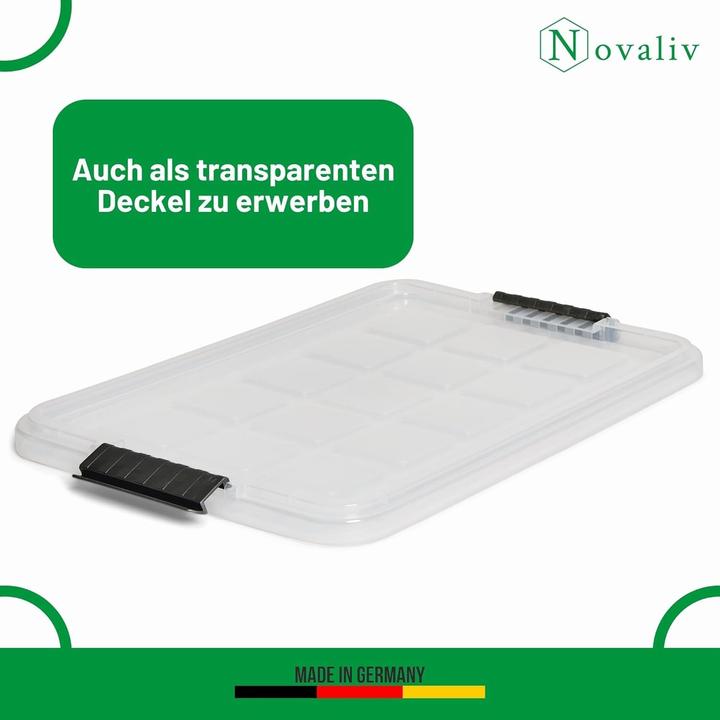 Produktbild Novaliv 3x Ersatzdeckel 15 Liter mit Clipverschluss 41x29 cm Antrazit (41 x 29 cm, 15 l)