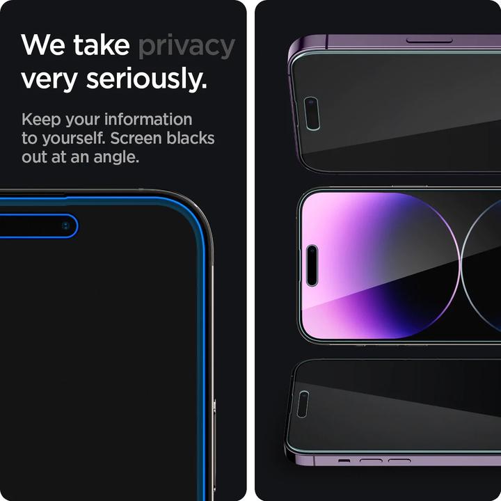 Actual product image Spigen EZ FIT GLAS.tR (1 Piece, Apple iPhone 14 Pro)