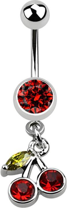 Immagine prodotto Star Piercing Banana in argento con ciondolo a forma di artiglio rosso e foglia verde (senza ottone, Acciaio chirurgico 316L)