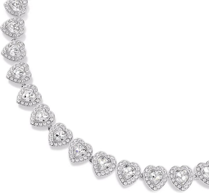 Produktbild Swarovski x Ariana Grande Tennis Halskette Verschiedene Schliffe Herz Weiss Rhodiniert (Swarovski Metall)