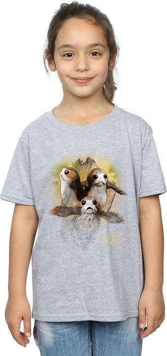Actual product image Star Wars Girls Porg Brushed Cotton T-Shirt (128)