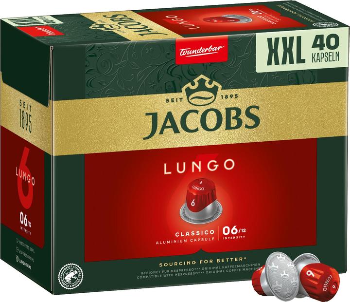 Image du produit Jacobs Capsules de café Lungo 6 Classico 5 x 40 pièces (1 x Port.)