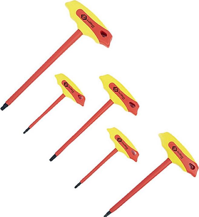 Produktbild C.K Magma Sechskantschlüssel Set Sechskantstiftschlüsselsatz mit T Griff, VDE, 5 teilig