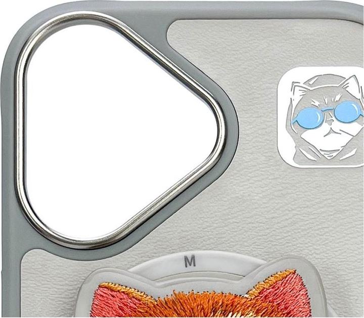 Produktbild Nimmy Glasses Cool Cat MagSafe case for iPhone 16 grey (Apple iPhone 16)