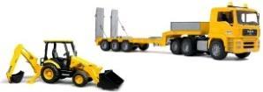 Productafbeelding Bruder MAN TGA Tieflader mit JCB MIDI Baggerlader