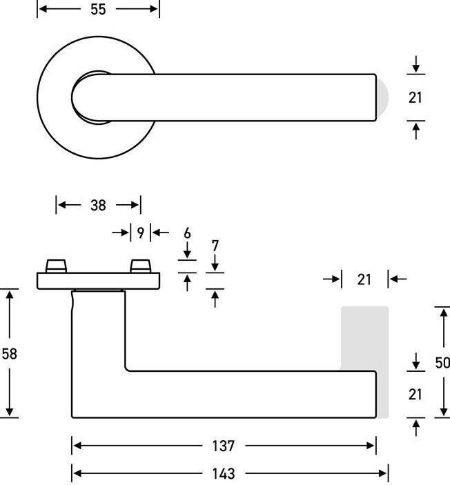 Actual product image FSB Handle sets 1076 ASL (Door handle)