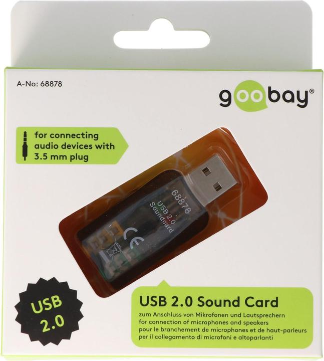 Image du produit AccuCell Carte son USB 2.0 pour connecter un microphone et un casque