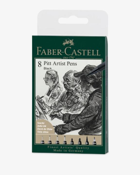Produktbild Faber-Castell Tuschestift (Schwarz, 8 x)