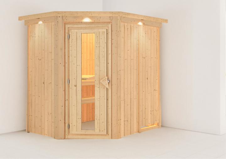 Produktbild Karibu Sauna Caspin Eckeinstieg, Kranz (Ohne Ofen)