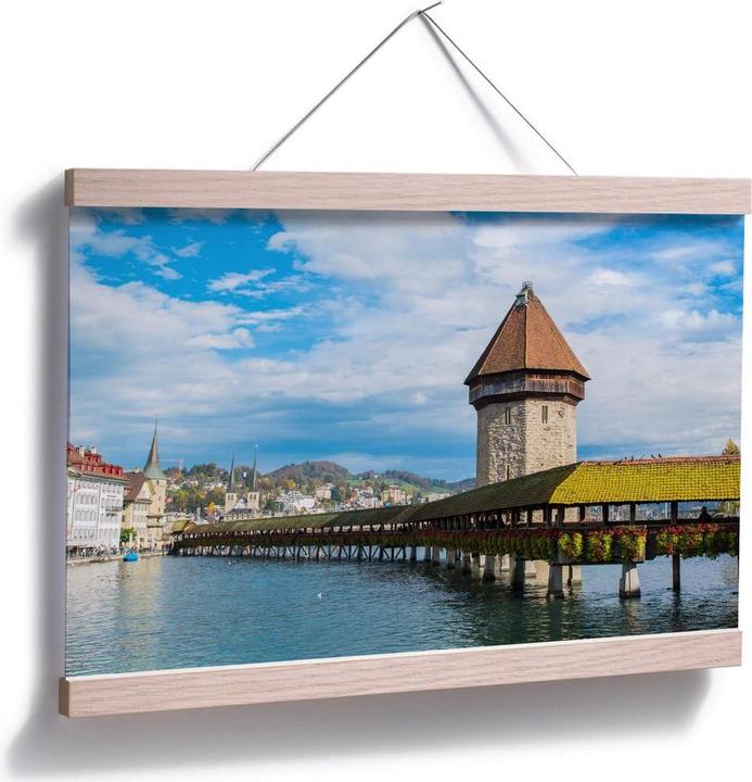 Image du produit Trenddeko Pont en bois à Lucerne (90 x 60 cm)