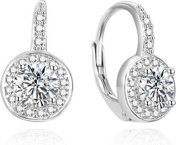 Actual product image Agato Matching silver earrings with zircons AGUC3528