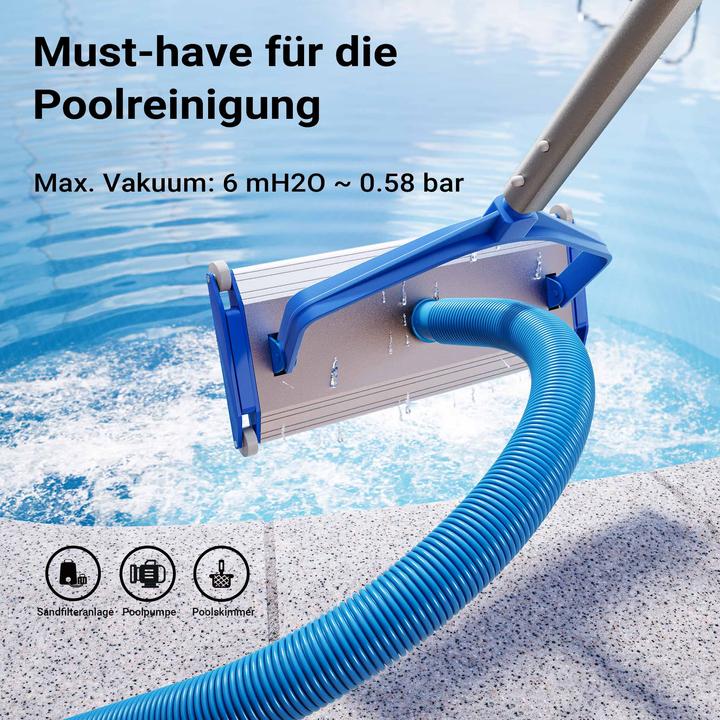 Actual product image Wiltec Teichtip ® 6m Swimming Pool Hose Vacuum Sleeve - 165g/m 1.25" 1 1/4 Inch - Made in Europe