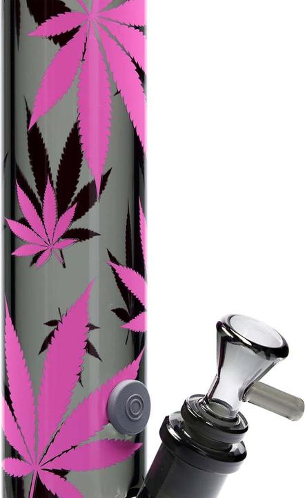 Produktbild Black Leaf Bong Glas Pink Cannaleaf, 40cm