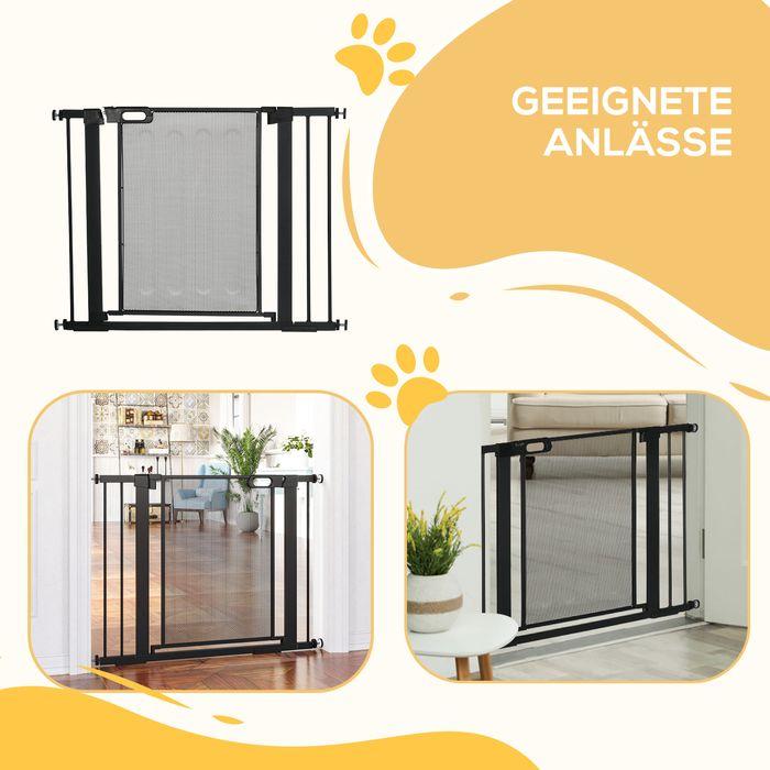 Immagine prodotto Swisshandel24 Cancelletto per animali domestici cancelletto per cani, regolabile da 75 cm a 103 cm, nero