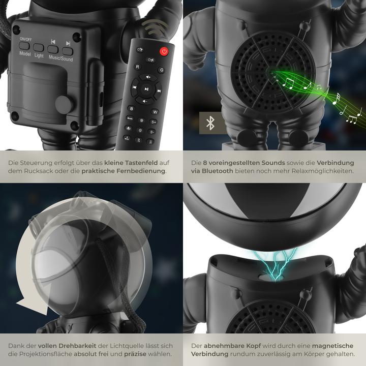 Produktbild tectake LED-Sternenhimmel-Projektor Astronaut, inkl. Bluetooth