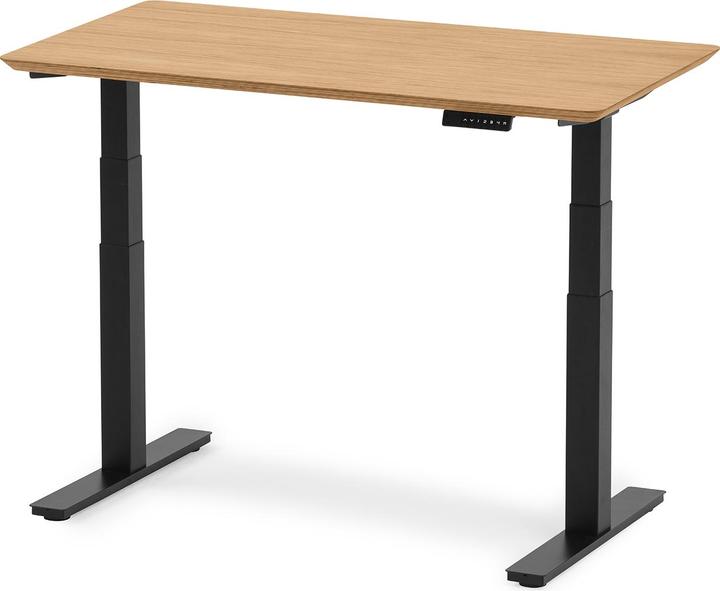 Actual product image Oakywood Standing Desk wooden table with height adjustment - Veneer - Oak veneer / 160x80 / Black - (160 x 80 cm)