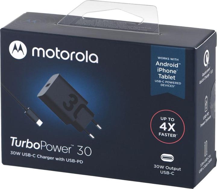 Immagine prodotto Motorola Caricabatterie TurboPower 30W USB-C con cavo C-C da 1m Nero (30 W)