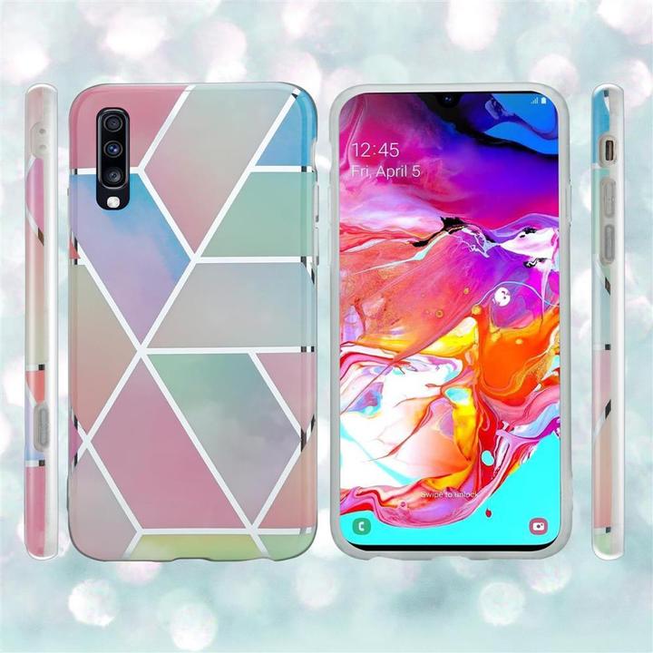 Actual product image Cadorabo IMD TPU Colorful Marble Cover (Samsung Galaxy A70, Samsung Galaxy A70S)