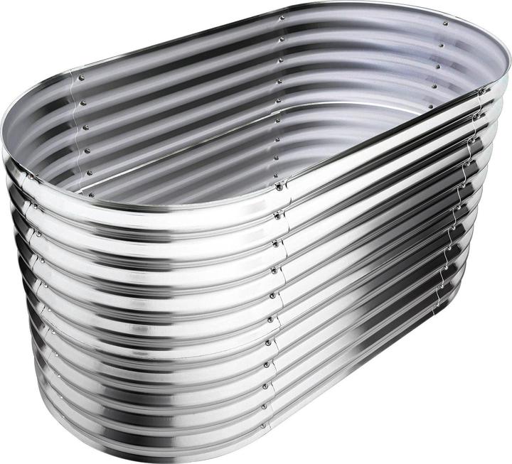 Produktbild Dema Metall Hochbeet Cornwall Silber oval 161x82x82cm
