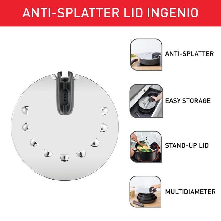 Image du produit Tefal Ingenio G6 multi-couvercle 20 à 28cm inox (30.80 cm, Matières plastiques, Métal)