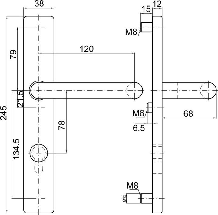 Actual product image MSL Door plates with handle 5973 (Door plate set)