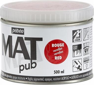 Image du produit Pebeo Acrylique Mat Pub (Vermillon foncé, 500 ml)
