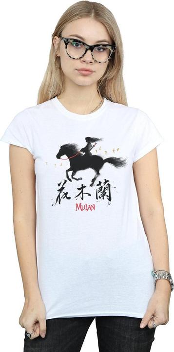 Actual product image Disney Womens/Ladies Mulan Movie Wind Silhouette Cotton T-Shirt (M)