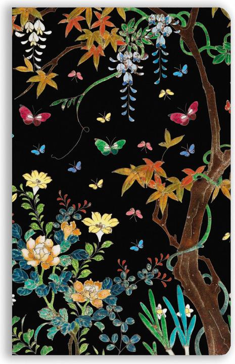 Image du produit Ashmolean Museum : Casier cloisonné avec des fleurs et des papillons (Journal Soft Touch) (Quadrillé, Couverture souple)