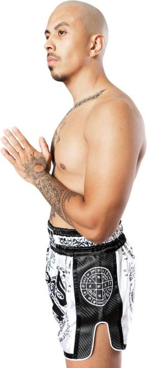 Actual product image 8Weapons 8 WEAPONS Muay Thai Shorts Carbon Sak Yant Tigers white (L)