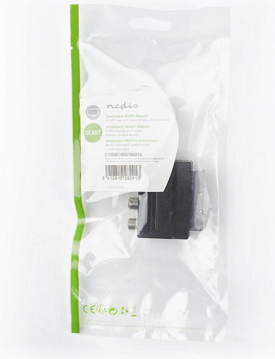 Immagine prodotto Nedis Adattatore SCART commutabile, spina SCART / presa S-Video + 3x presa RCA (0.11 m)