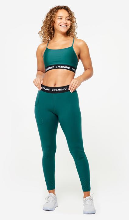 Produktbild Decathlon Sport-BH Bustier Damen schmale überkreuzte Träger - türkis (M)