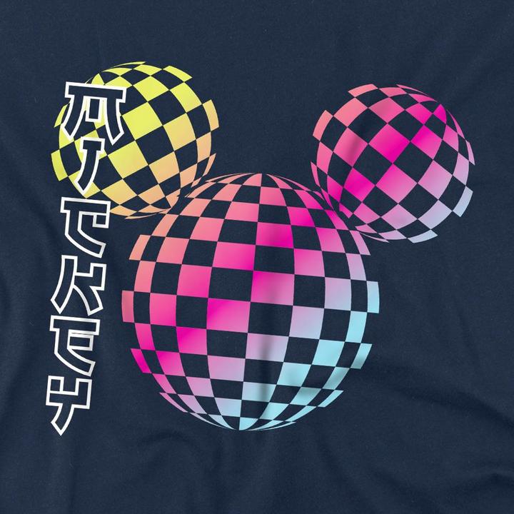 Actual product image Mickey Mouse Childrens/Kids Checkerboard Gradient Logo T-Shirt (128)