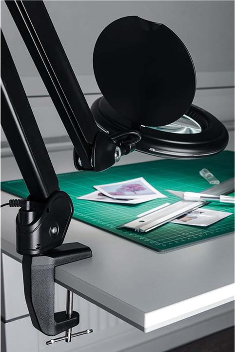 Immagine prodotto Goobay Morsetto da tavolo di ricambio per lampade a lente con braccio articolato, nero