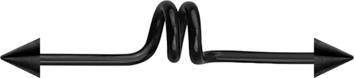 Actual product image Star Piercing Barbell black twister with two cones (without brass, Surgical steel 316L)