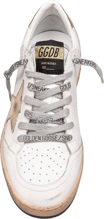 Actual product image Golden Goose ballstar sneakers in white and gold leather (42)