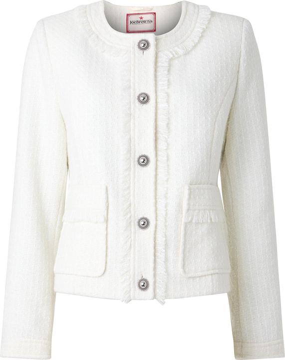 Actual product image Joe Browns Collarless Frayed Tweed Jacket (38)