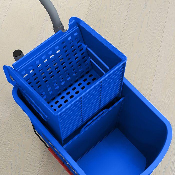 Actual product image Swisshandel24 Putzwagen Fahreimer Putzeimer 20 Liter Wischwagen mit Presse 2 Kammern Blau (1 pcs.)
