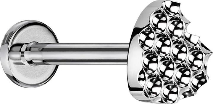 Produktbild Star Piercing Micro Labret Innengewinde silber gepunkteter Diamantschliff Herz silber (ohne Messing, Titan G23)