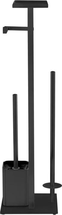 Image du produit Wenko Garniture de WC sur pied Mod. Debar avec tablette Noir en acier inoxydable