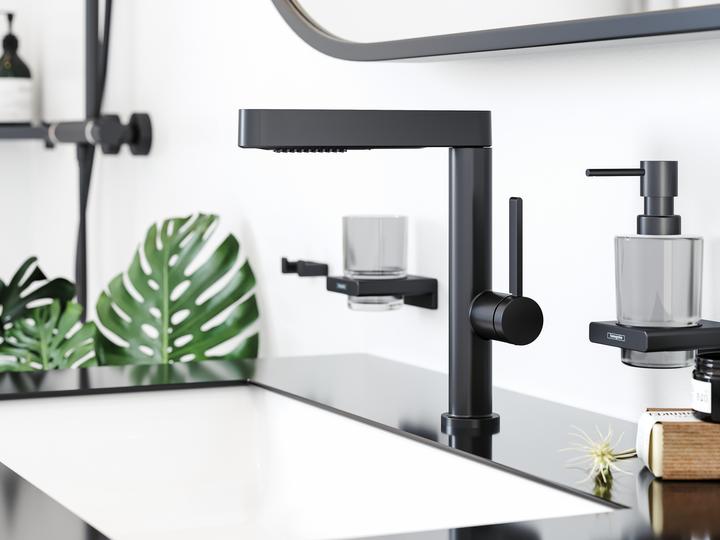 Produktbild hansgrohe AddStoris Zahnputzbecher, Wandmontage, mattschwarz