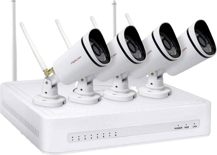 Actual product image Foscam FN7108W-B4-1T Video Surveillance System White 1x NVR (FN7108W) incl. 1TB hard disk, 4x WLAN-K (1920 x 1080 Pixels)