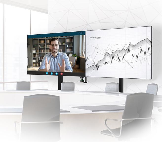 Actual product image b-tech SYSTEM X - XXL Twin Screen VC (Floor stand, 86")
