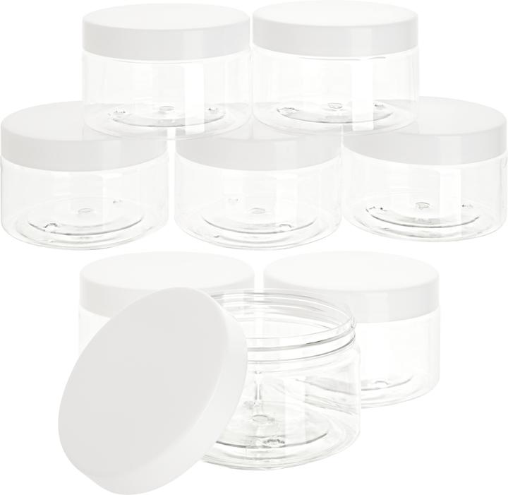 Actual product image VBS Plastic jar with screw cap, Ø 9 cm, 8 pieces (0.25 l)