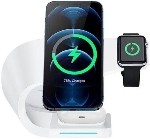 Immagine prodotto PhoneLook Stazione di ricarica 15W senza fili 4 in 1 magnetica per iPhone Apple Watch, AirPods Blanc (15 W)