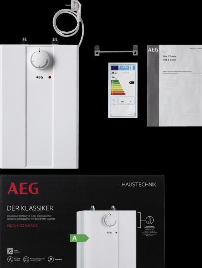Productafbeelding AEG Haustechnik drukloze boiler Huz 5 Basis, 5-liter onderbouwboiler, met stekker
